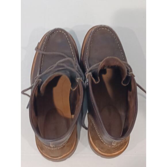Clarks Boots Mens Chukka Brown Leather Lace Up Moc Toe Suede Heel Ankle 8 main image 6